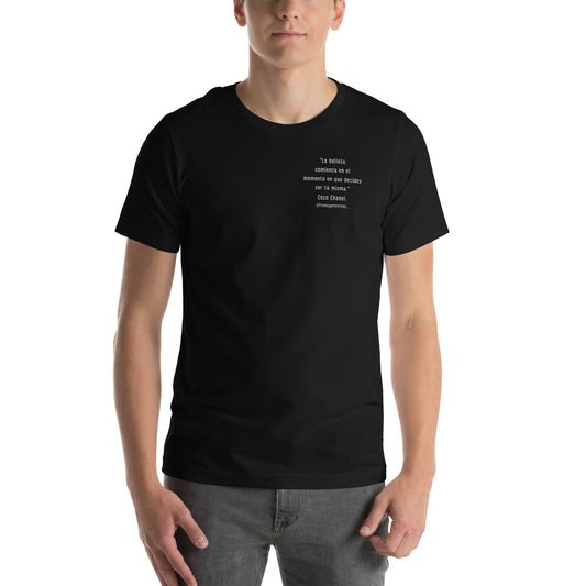 N°23 Frase Polera unisex negra Coco Chanel