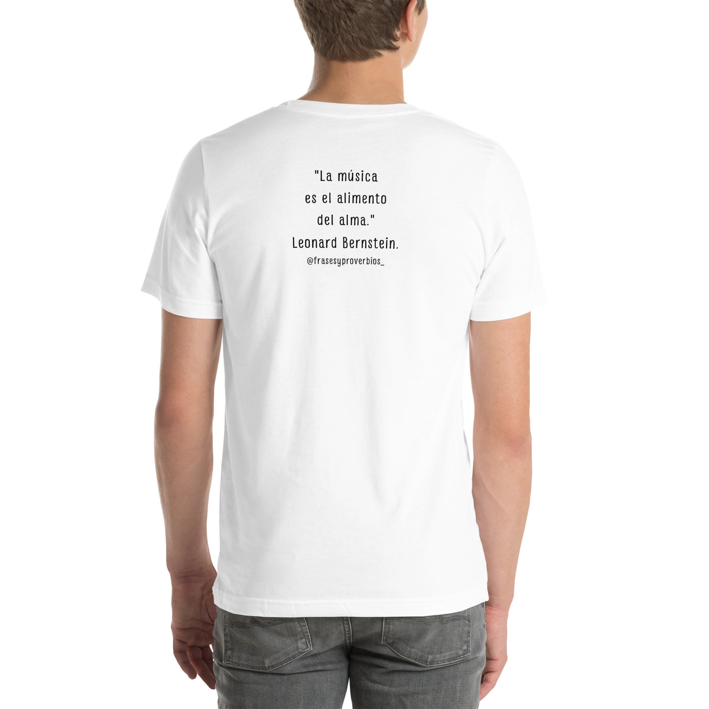 N°05 Frase Polera unisex blanca Leonard Bernstein