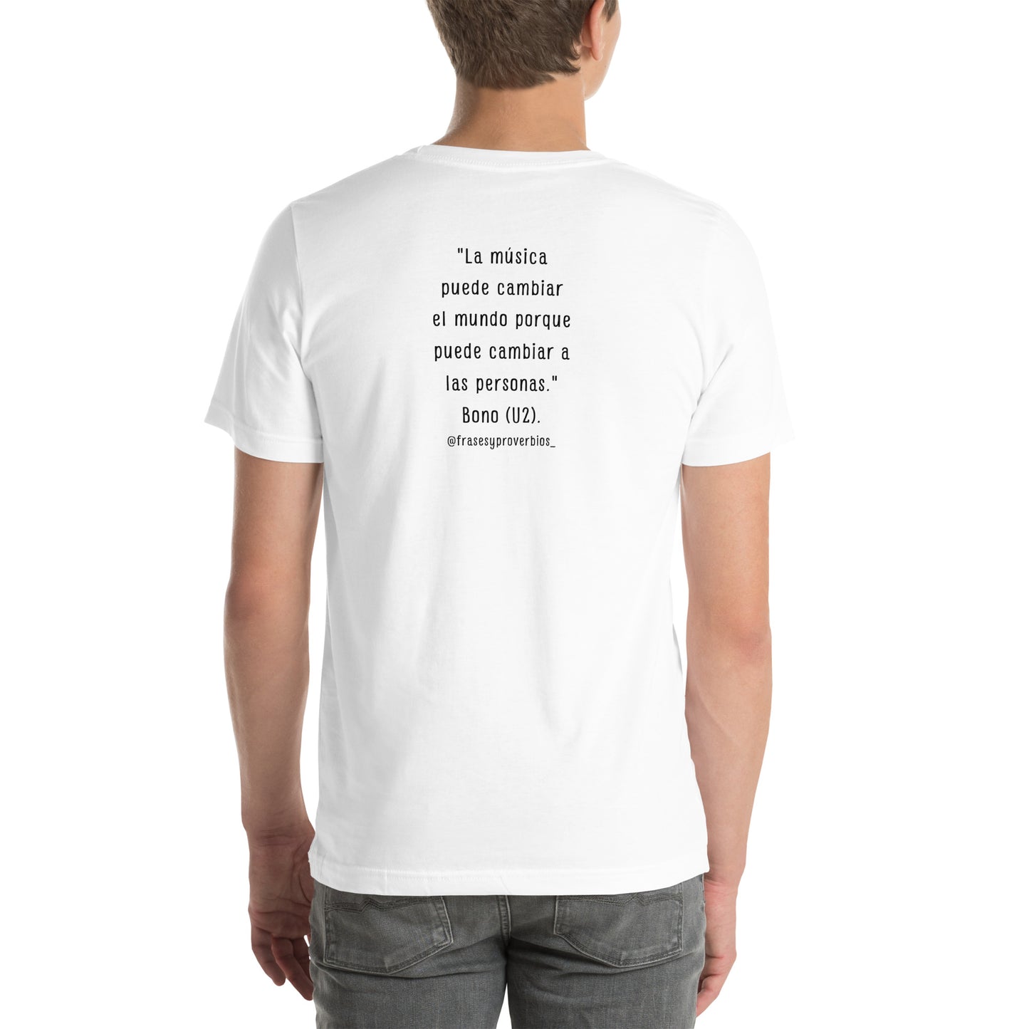 N°16 Frase Polera unisex blanca Bono (U2)