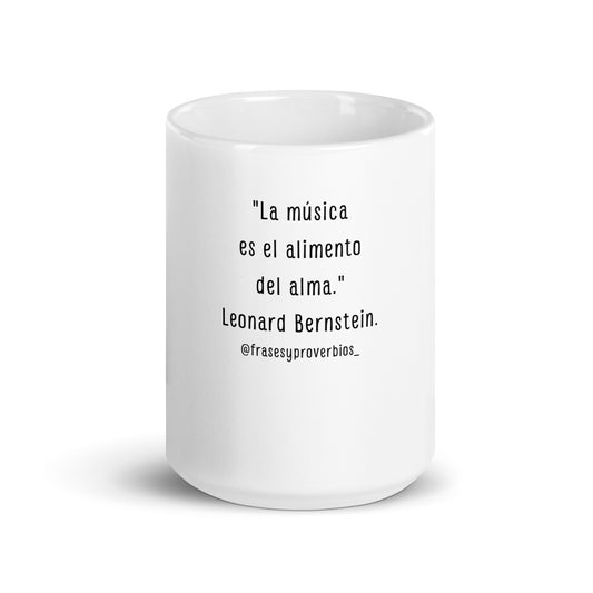 N°05 Frase Taza blanca brillante Leonard Bernstein
