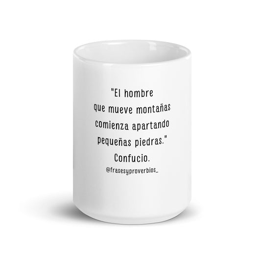 N°25 Frase Taza blanca brillante Confucio