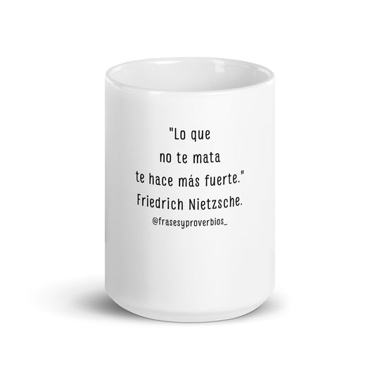 N°41 Frase Taza blanca brillante Friedrich Nietzsche